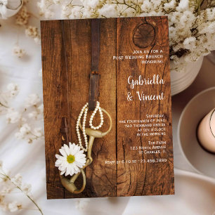 Invitación Bocado de caballo Daisy Blanca Western Post Brunch
