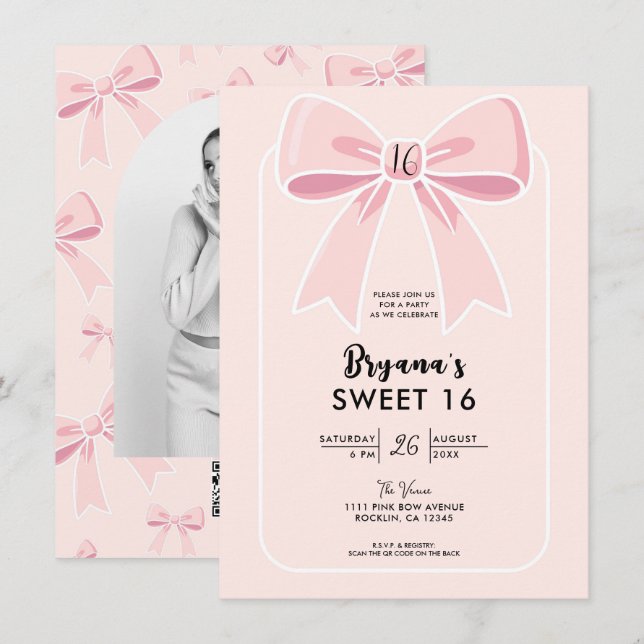 Invitación Bocas rosadas Moda de coqueta de algodón dulce 16 (Anverso / Reverso)