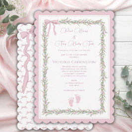 Invitación Bocas rosadas y Toques Bebés Elegante Baby Shower