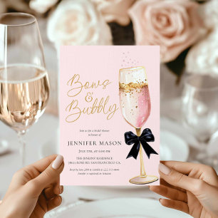 Invitación Bocas rosas y ducha de novia burbujeante