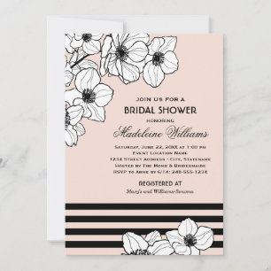 Invitación Boceto de Anémona Moderna para Baby Shower de Boda