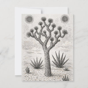 Invitación boceto de árbol de josué arte de boceto del desi