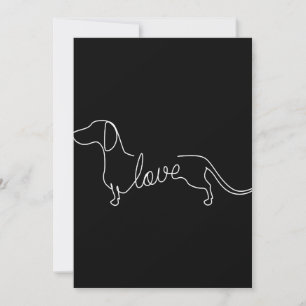 Invitación Boceto de arte de amor de perro wiener Dachshund C
