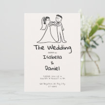 Boceto de boda minimalista a mano alzada