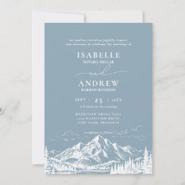 Invitación Boceto de paisaje de destino Boda