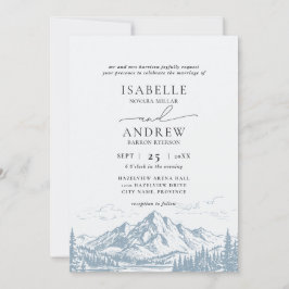 Invitación Boceto de paisaje montañoso boda