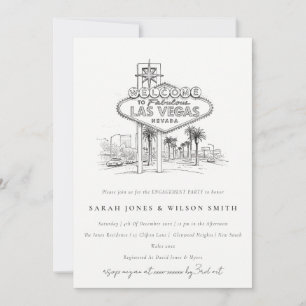 Invitación Boceto del paisaje de compromiso en Las Vegas, Nev