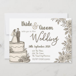 Invitación Boceto vintage personalizado Caligrafía elegante  