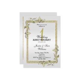 Invitación Boda 1ª Gold Gem, Glitter & Platinum