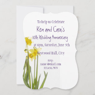 Invitación Boda 10º Aniversario Flor Jardín de Margaritas