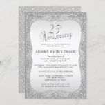 Invitación Boda 25° Aniversario de la Purpurina de Plata | DI<br><div class="desc">25º Boda Purpurina de Plata invitaciones de fiesta de aniversario listas para su personalización. Elija entre varios tipos de papel y/o forma diferentes para satisfacer sus necesidades. ✔ NOTA: ¡SÓLO CAMBIA LAS ÁREAS DE PLANTILLA NECESARIAS! 😀 Si es necesario, puede eliminar el texto y empezar a agregar de nuevo el...</div>