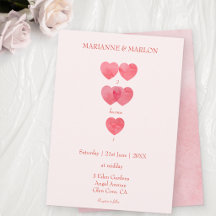 Boda '2 se convierten en 1' Corazones Rosados Mode