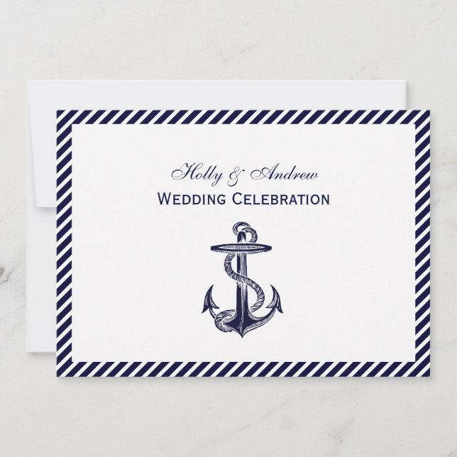 Invitación Boda 2H de la banda de la marea de la armada de la (Anverso)