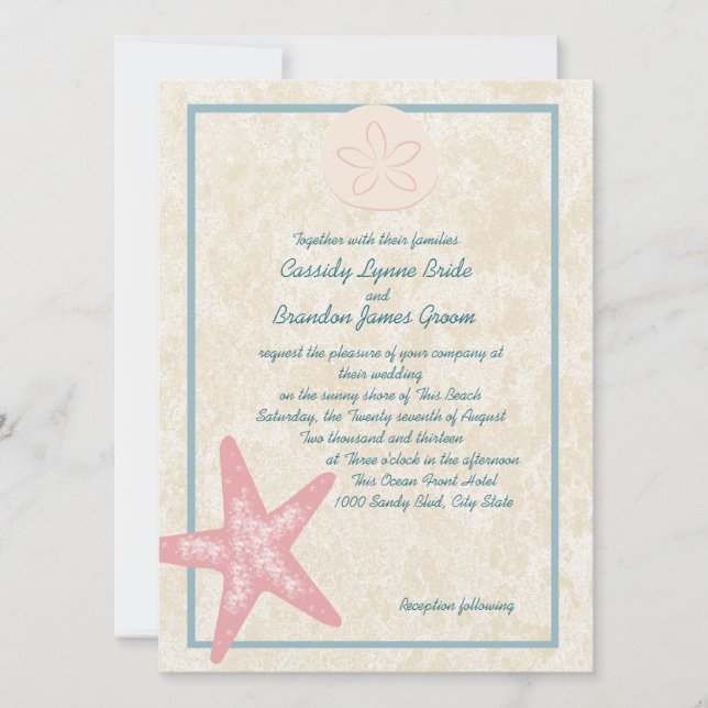 Invitación Boda a orillas del mar (Anverso)