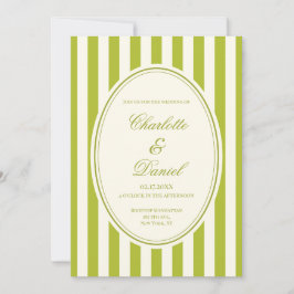 Invitación Boda a rayas chartreuse personalizada