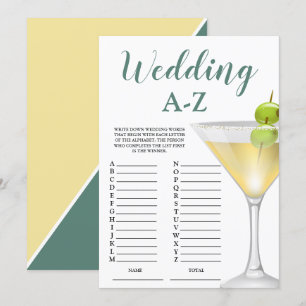 Invitación Boda A-Z Elegante juego de ducha de novia