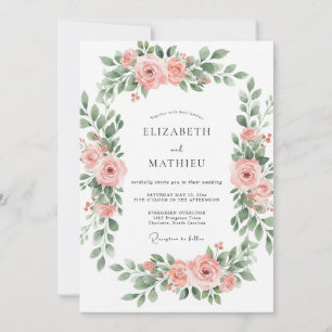 Invitación Boda Abrazo Floral de Melocotón
