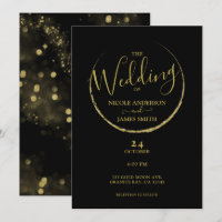 Boda abstracta de luna nueva con destellos en negr