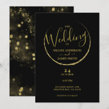 Boda abstracta de luna nueva con destellos en negr