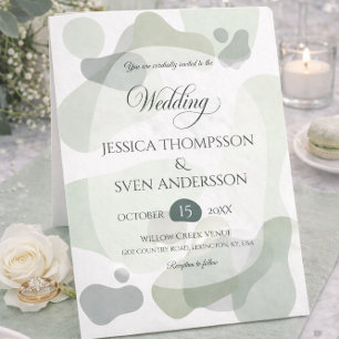 Invitación Boda abstracta geométrica de vegetación orgánica