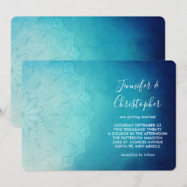 Invitación Boda abstracta mandala azul precioso