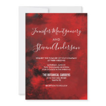 Boda abstracta moderna y elegante en negro y rojo 