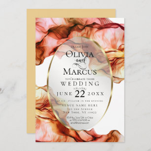 Invitación BODA Abstracto acuarela Colores otoño 5