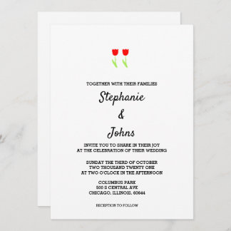 Invitación Boda abstracto de los tulipanes rojos florales