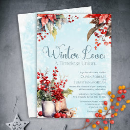 Invitación Boda acogedor de ramo de berry de invierno Rowan