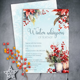Invitación Boda acogedor de ramo de berry de invierno Rowan