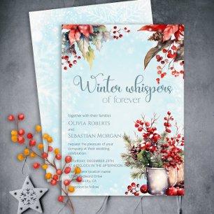 Invitación Boda acogedor de ramo de berry de invierno Rowan