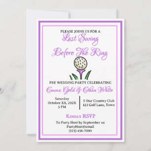 Invitación Boda Actividad de fin de semana Golf Lavanda púrpu