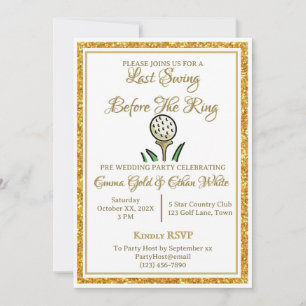 Invitación Boda Actividad de fin de semana Golf Purpurina de