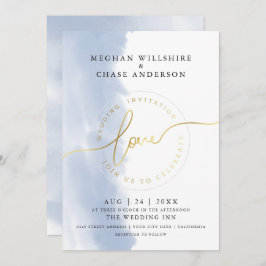 Invitación BODA | Acuarela azul turbia
