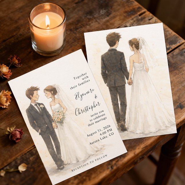 Invitación Boda Acuarela Bohemio Beige Caprichosa (Subido por el creador)