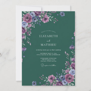 Invitación Boda acuarela Bosque Violeta