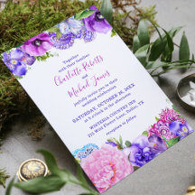Boda acuarela con estampado paisley rosa púrpura