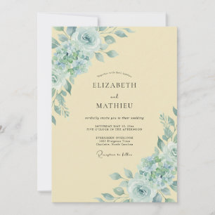 Invitación Boda acuarela crema Aqua