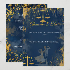 Invitación Boda acuarela de abogado bailando Zorba
