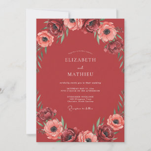 Invitación Boda acuarela de Anémona Carmesí