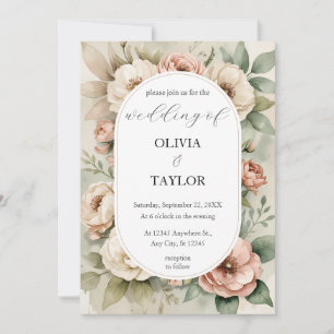 Invitación Boda acuarela de Boho Floral Rustic