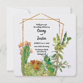 Invitación Boda acuarela de cactus del desierto