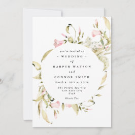 Invitación Boda acuarela de flores silvestres de primavera