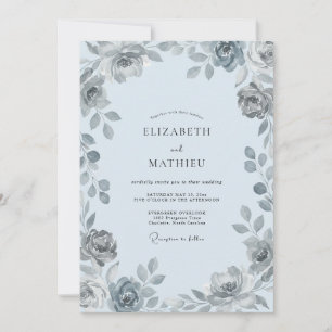Invitación Boda acuarela de hielo plateado