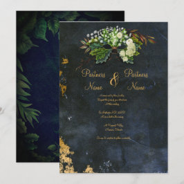 Invitación Boda acuarela de hojas celtas