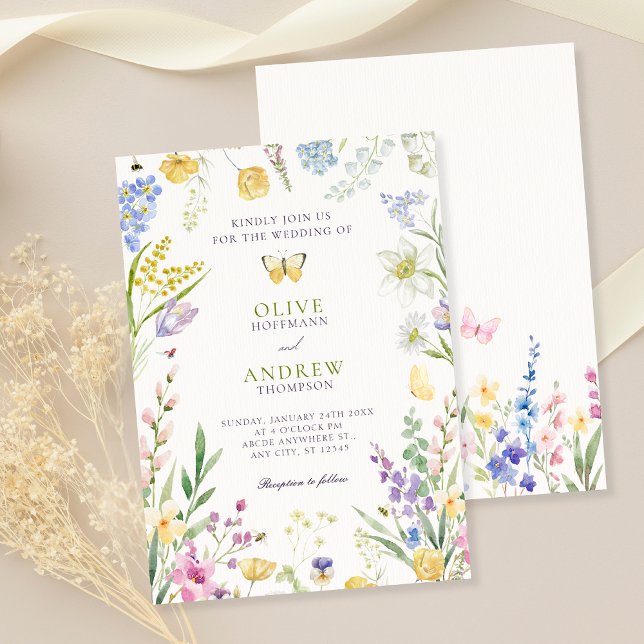 Invitación Boda acuarela de jardín floral (Subido por el creador)