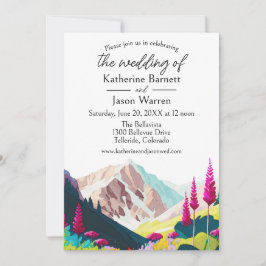 Invitación Boda acuarela de las montañas Wildflowers
