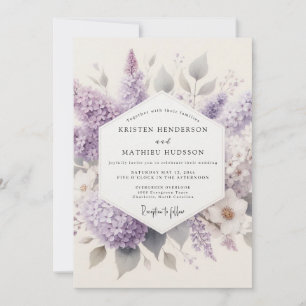 Invitación Boda acuarela de lilas