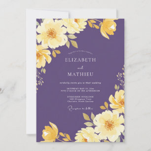 Invitación Boda acuarela de mantequilla de amatista