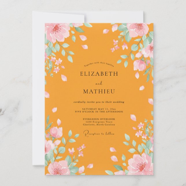 Invitación Boda acuarela de Marigold (Anverso)